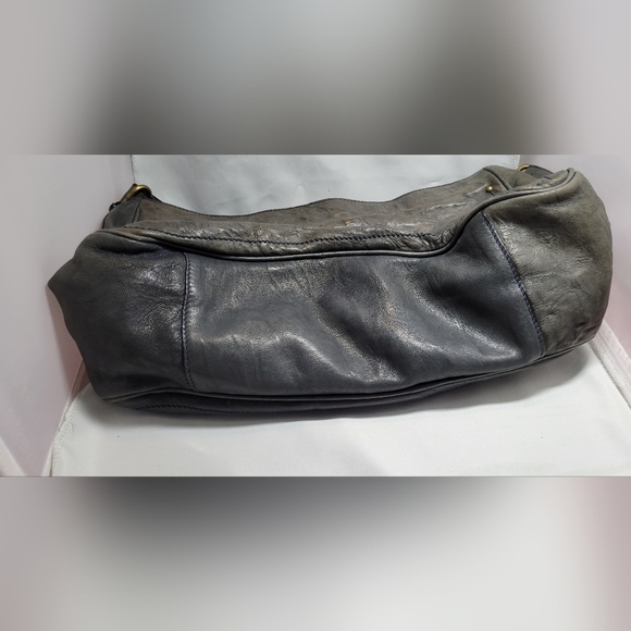 Olivia Harris purse grey green leather gold hardware shoulder bag - Picture 13 of 15